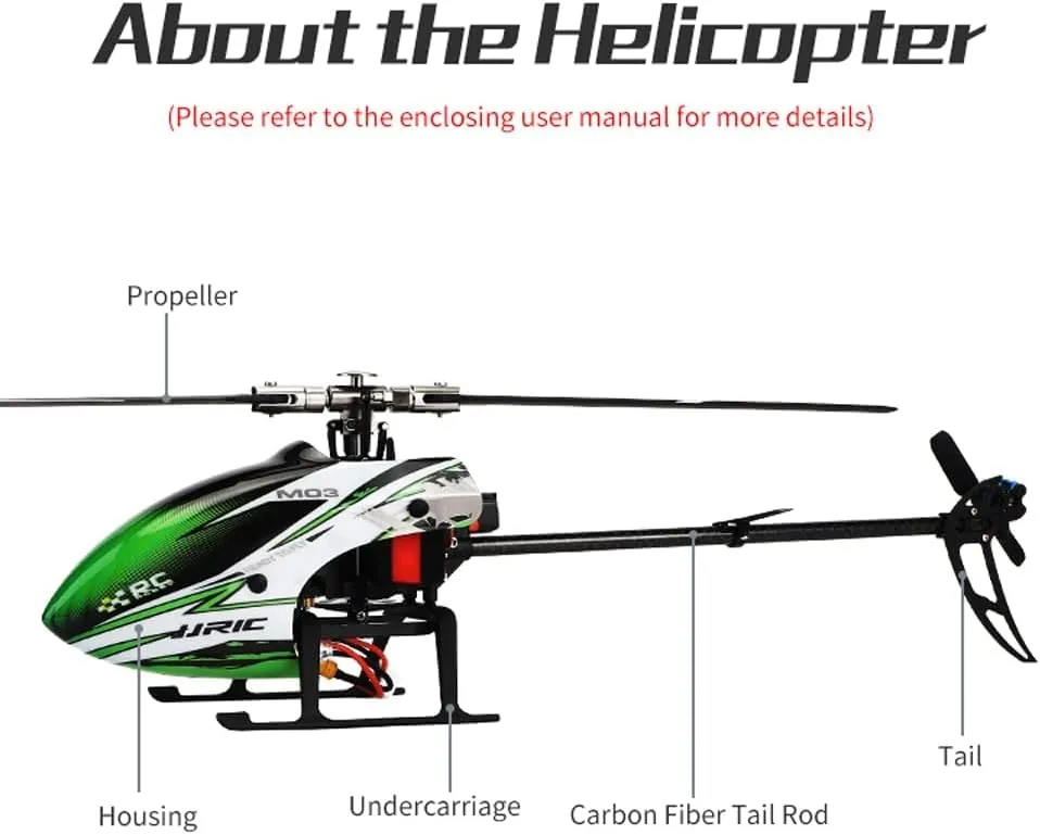 RC Helicopter for Adults Brushless Motors Direct-Drive 6CH RC Helicopters Adjustable Flight Controller, Flybarless, 200M Distance Remote Control Plane Gifts