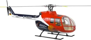 RC Helicopter with GPS for Adults, FLYWING BO105 470 Size 2.4G 6CH Remote Control Helicopter Outdoor with Adjustable Left/Right-Handed Controls, 3D Stunt Military Aircraft (RTF Version)