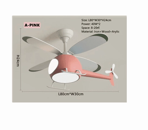 RC Helicopter Ceiling Light - Kids Dreamy Fan Lamp