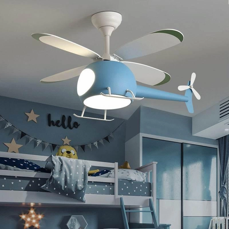 RC Helicopter Ceiling Light - Kids Dreamy Fan Lamp