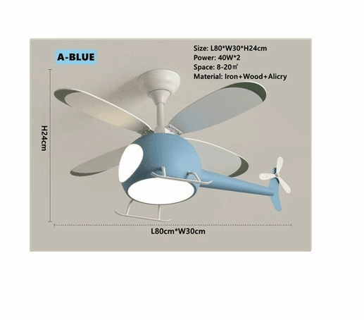 RC Helicopter Ceiling Light - Kids Dreamy Fan Lamp