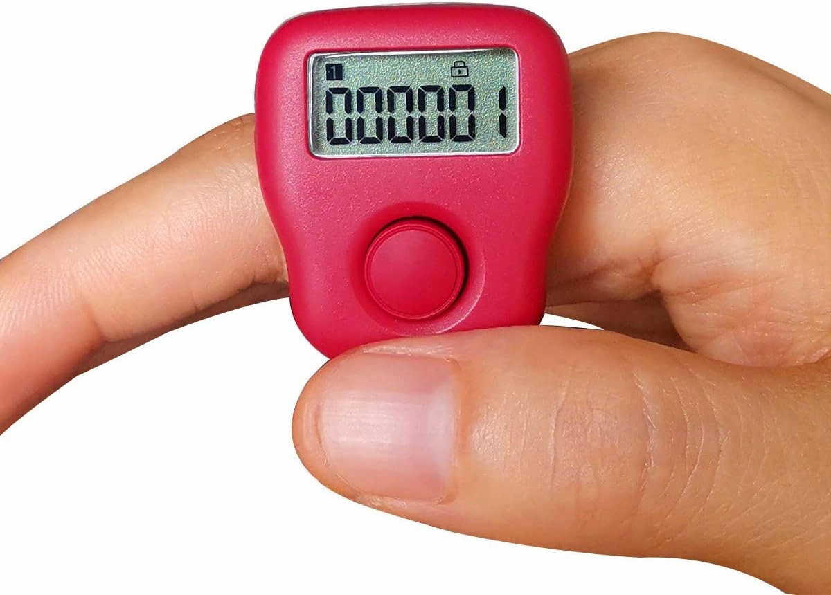 Rechargeable Silent Finger Counter 6 Channels Digital Tasbih Tally Clicker with LED for Prayer Knitting Sports Gift