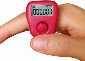 Rechargeable Silent Finger Counter 6 Channels Digital Tasbih Tally Clicker with LED for Prayer Knitting Sports Gift