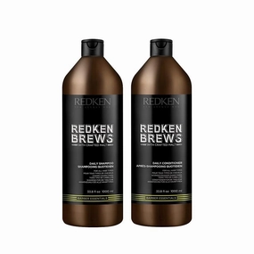 Redken Brews Daily Shampoo & Conditioner Set For Men - Lightweight Cleanser For All Hair Types
