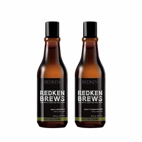 Redken Brews Daily Shampoo & Conditioner Set For Men - Lightweight Cleanser For All Hair Types