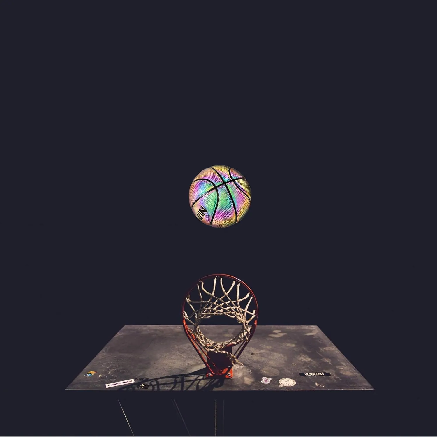Reflective Glowing Holographic Luminous Basket Ball for Night Game, Perfect HoloHoops Gifts Toys