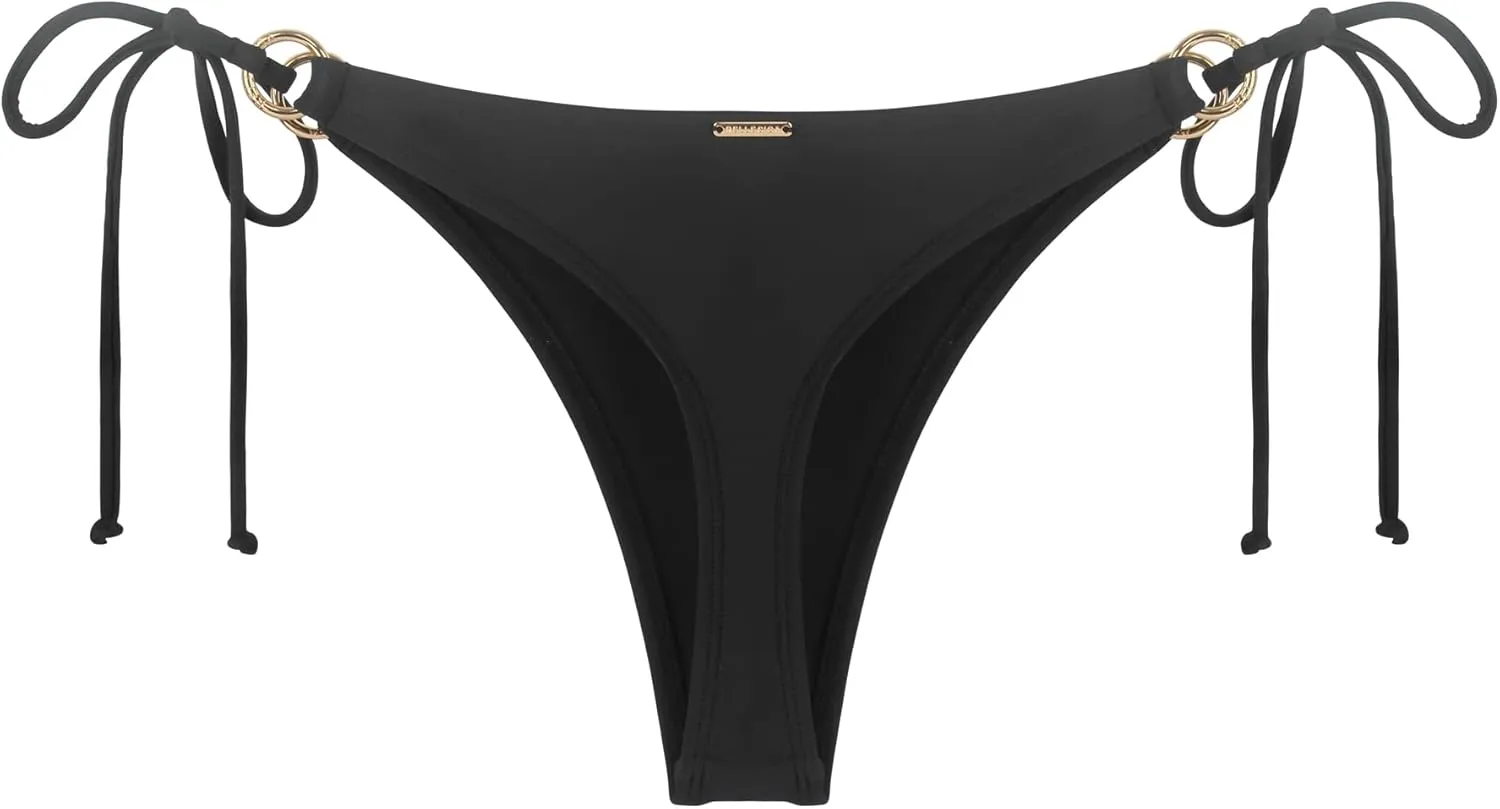 RELLECIGA Women's Low Waisted Tie-Side Thong Bikini Bottom