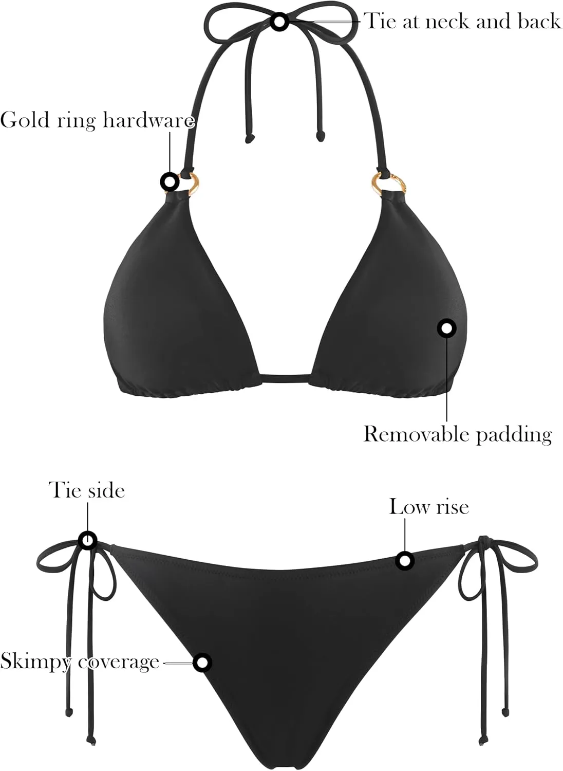 RELLECIGA Women's Triangle Bikini Set
