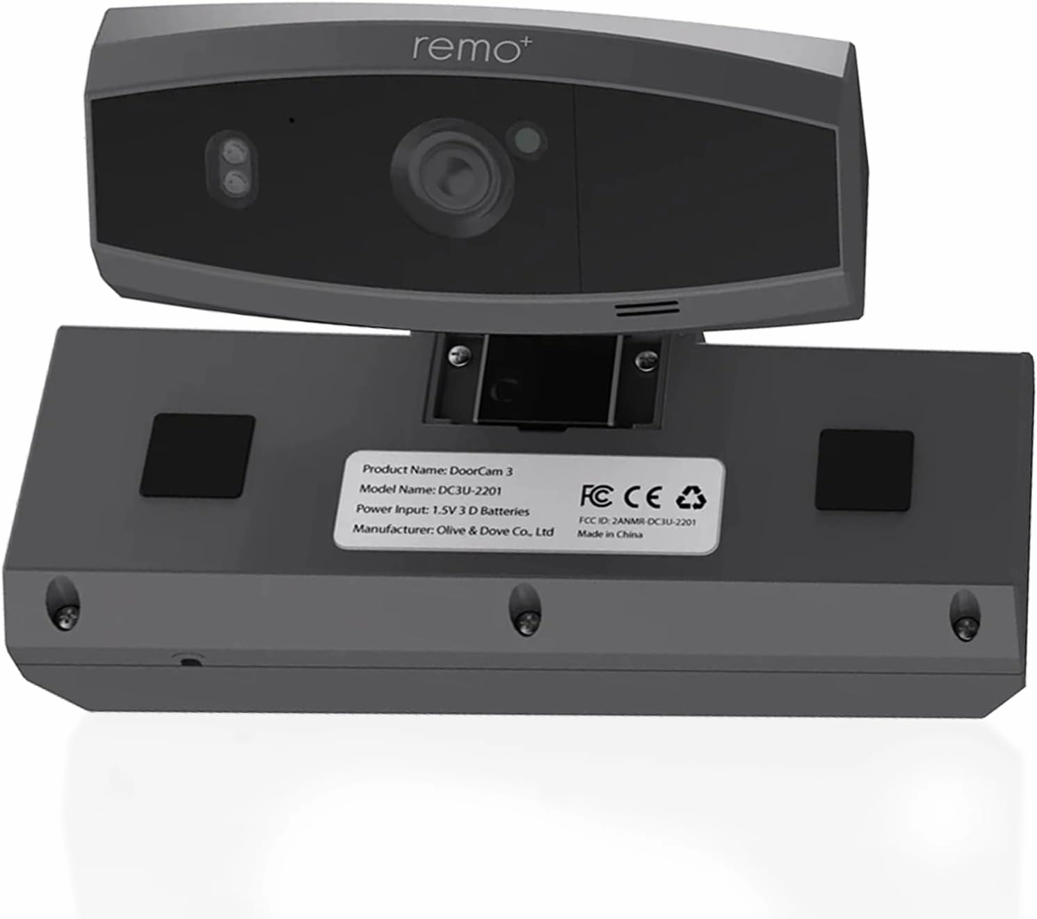Remo  DoorCam 3 Over-The-Door Wireless Security Camera, 3-Day Rolling Video Storage with No Subscription, 1080p Video, Night Vision, 2-Way Talk, AI with Human Detection & Alexa Compatibility