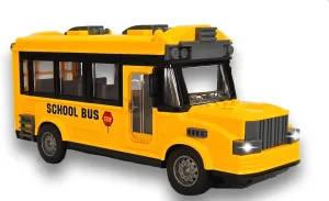 Remote Control School Bus for Boys Girls with LED Lights, 2.4G Opening Doors City Bus Toy RC Car Christmas Birthday Gift for Kids