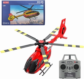Remote Control Helicopter for Adults- 1/30 C190 H145 RC Helicopter, 2.4G 6CH Helicopter Toy with Single-Rotor Gyroscopic, Gift Birthday Christmas (RTF/Red White)