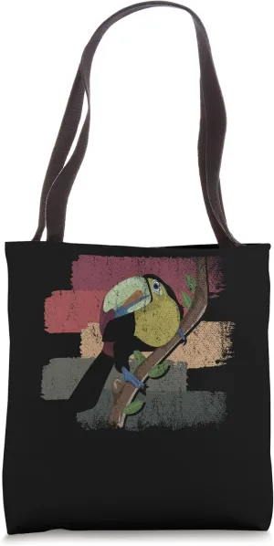 Retro Rainforest Animal Tropical Summer Wildlife Toucan Tote Bag