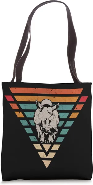 Retro Rhinoceros Africa Safari Animal Lover Pachyderm Rhino Tote Bag
