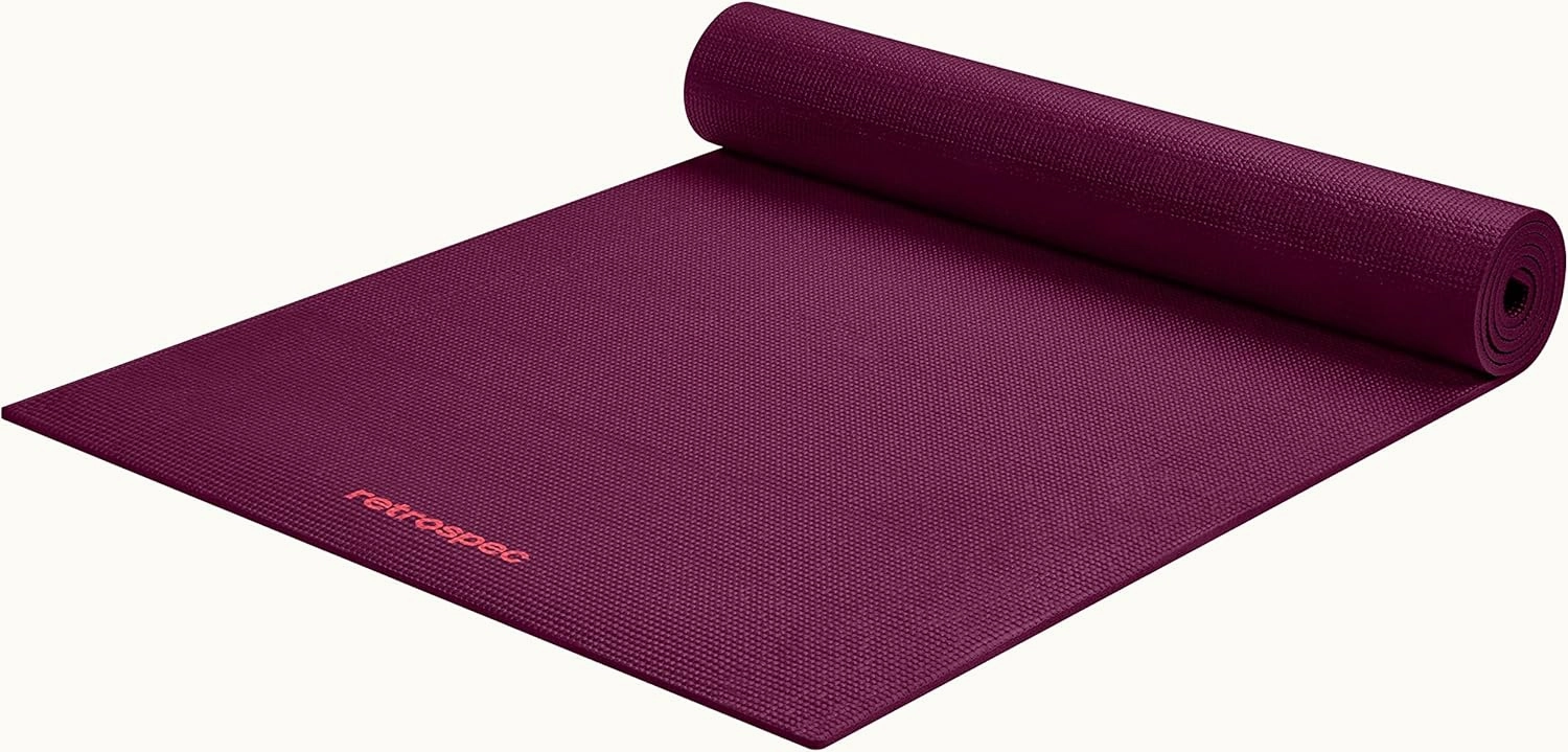Retrospec Pismo Yoga Mat w/Nylon Strap for Men & Women - Non Slip Exercise Mat for Yoga, Pilates, Stretching, Floor & Fitness Workouts, .5mm Thick, Easy to Clean