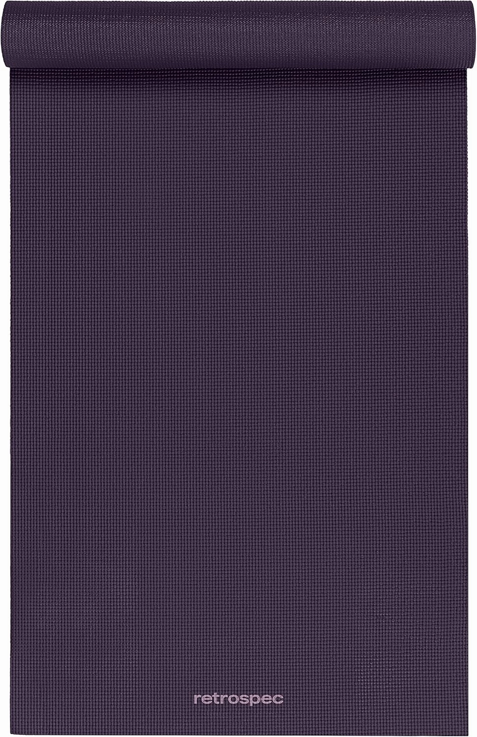 Retrospec Pismo Yoga Mat w/Nylon Strap for Men & Women - Non Slip Exercise Mat for Yoga, Pilates, Stretching, Floor & Fitness Workouts, .5mm Thick, Easy to Clean
