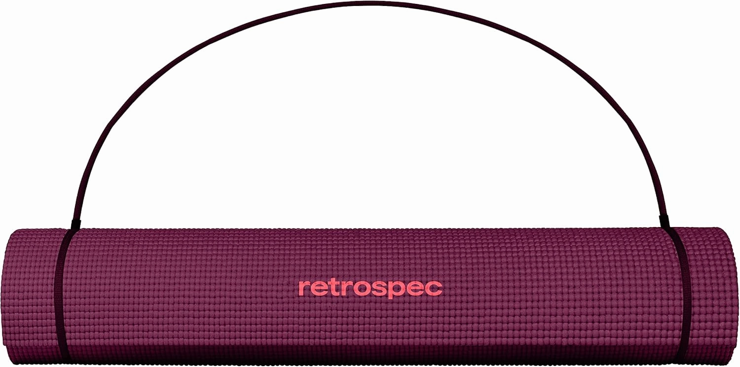 Retrospec Pismo Yoga Mat w/Nylon Strap for Men & Women - Non Slip Exercise Mat for Yoga, Pilates, Stretching, Floor & Fitness Workouts, .5mm Thick, Easy to Clean