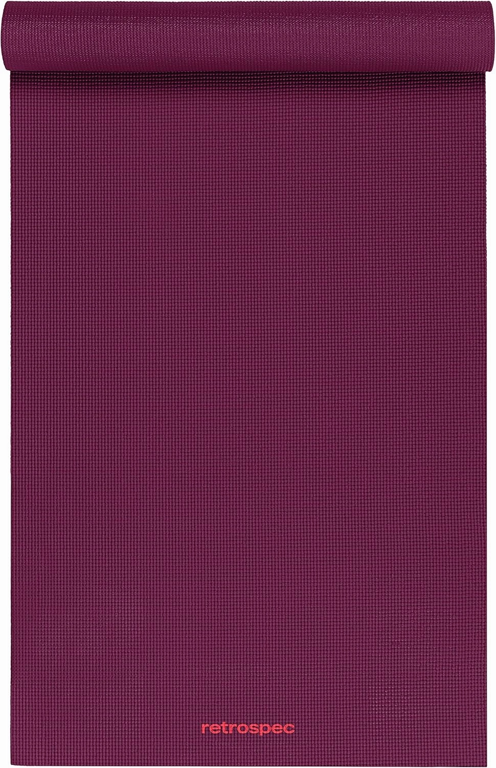 Retrospec Pismo Yoga Mat w/Nylon Strap for Men & Women - Non Slip Exercise Mat for Yoga, Pilates, Stretching, Floor & Fitness Workouts, .5mm Thick, Easy to Clean
