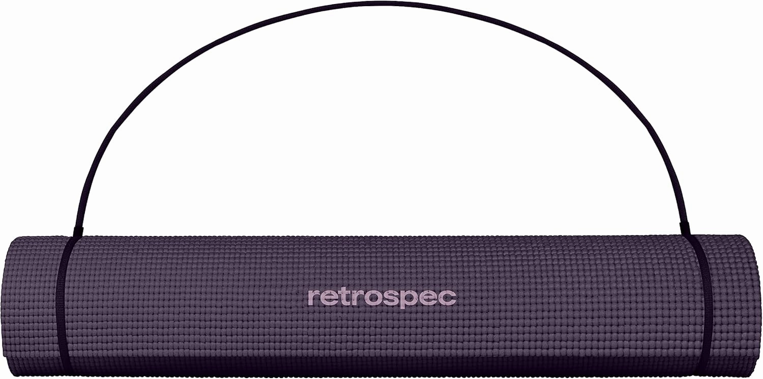 Retrospec Pismo Yoga Mat w/Nylon Strap for Men & Women - Non Slip Exercise Mat for Yoga, Pilates, Stretching, Floor & Fitness Workouts, .5mm Thick, Easy to Clean