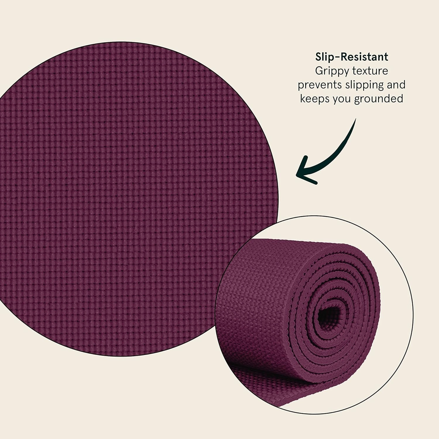 Retrospec Pismo Yoga Mat w/Nylon Strap for Men & Women - Non Slip Exercise Mat for Yoga, Pilates, Stretching, Floor & Fitness Workouts, .5mm Thick, Easy to Clean