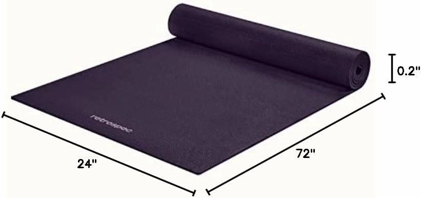 Retrospec Pismo Yoga Mat w/Nylon Strap for Men & Women - Non Slip Exercise Mat for Yoga, Pilates, Stretching, Floor & Fitness Workouts, .5mm Thick, Easy to Clean