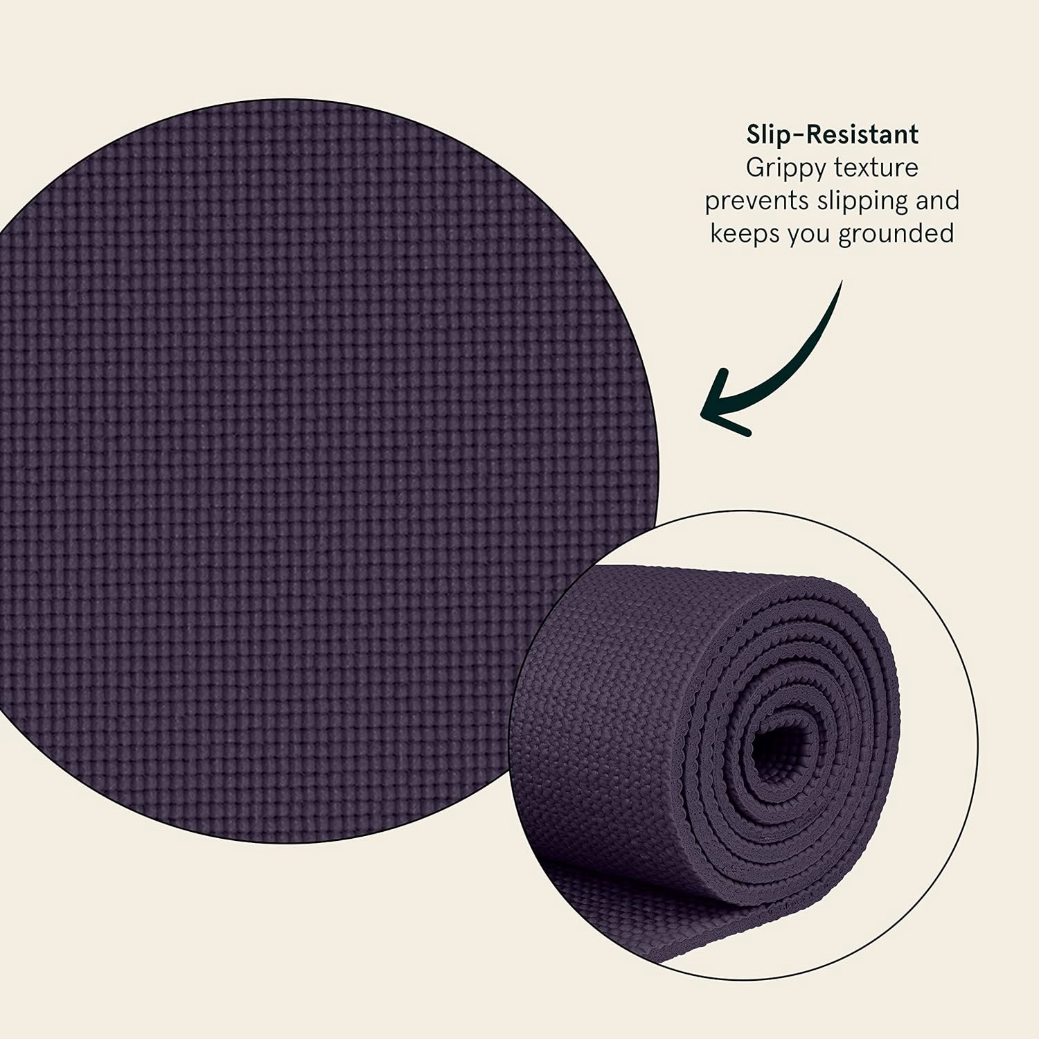 Retrospec Pismo Yoga Mat w/Nylon Strap for Men & Women - Non Slip Exercise Mat for Yoga, Pilates, Stretching, Floor & Fitness Workouts, .5mm Thick, Easy to Clean