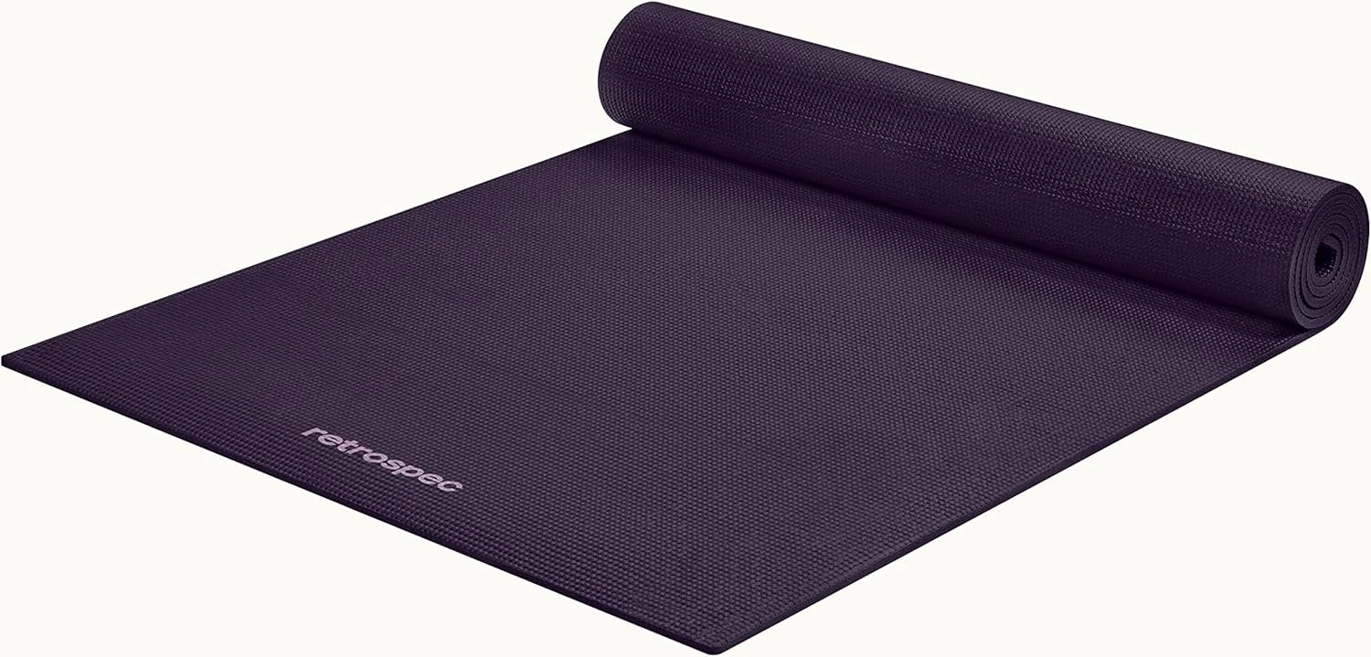 Retrospec Pismo Yoga Mat w/Nylon Strap for Men & Women - Non Slip Exercise Mat for Yoga, Pilates, Stretching, Floor & Fitness Workouts, .5mm Thick, Easy to Clean