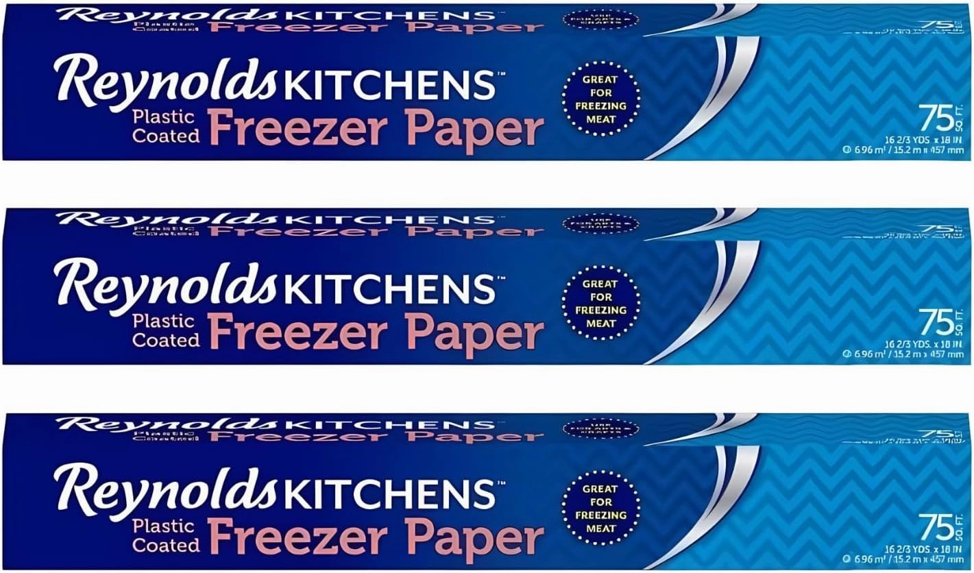 Reynolds Freezer Paper, 75 Square Foot Roll (Pack of 3)