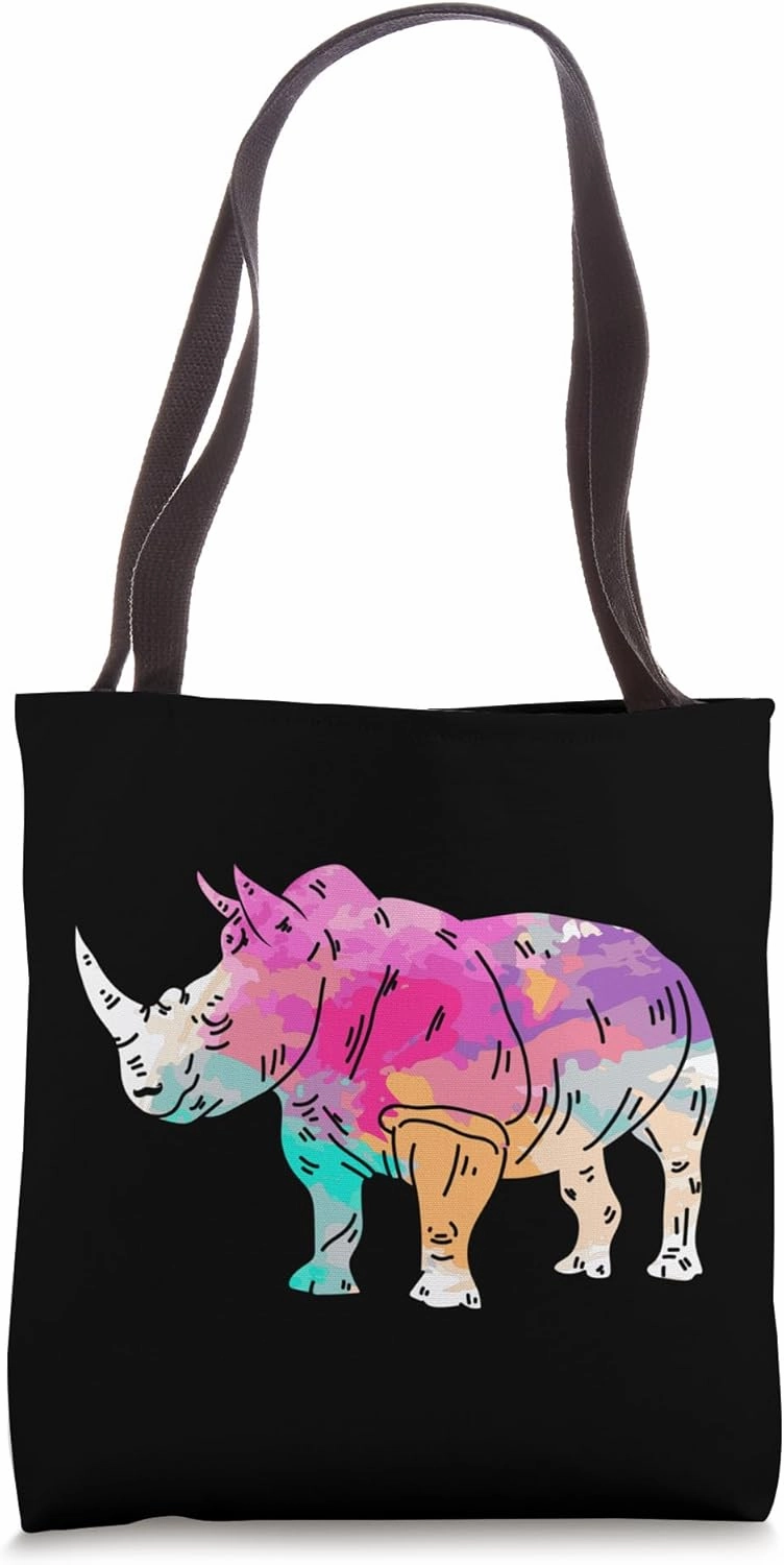 Rhinoceros Art Cute Artistic Rhino Zoo Safari Animal Tote Bag