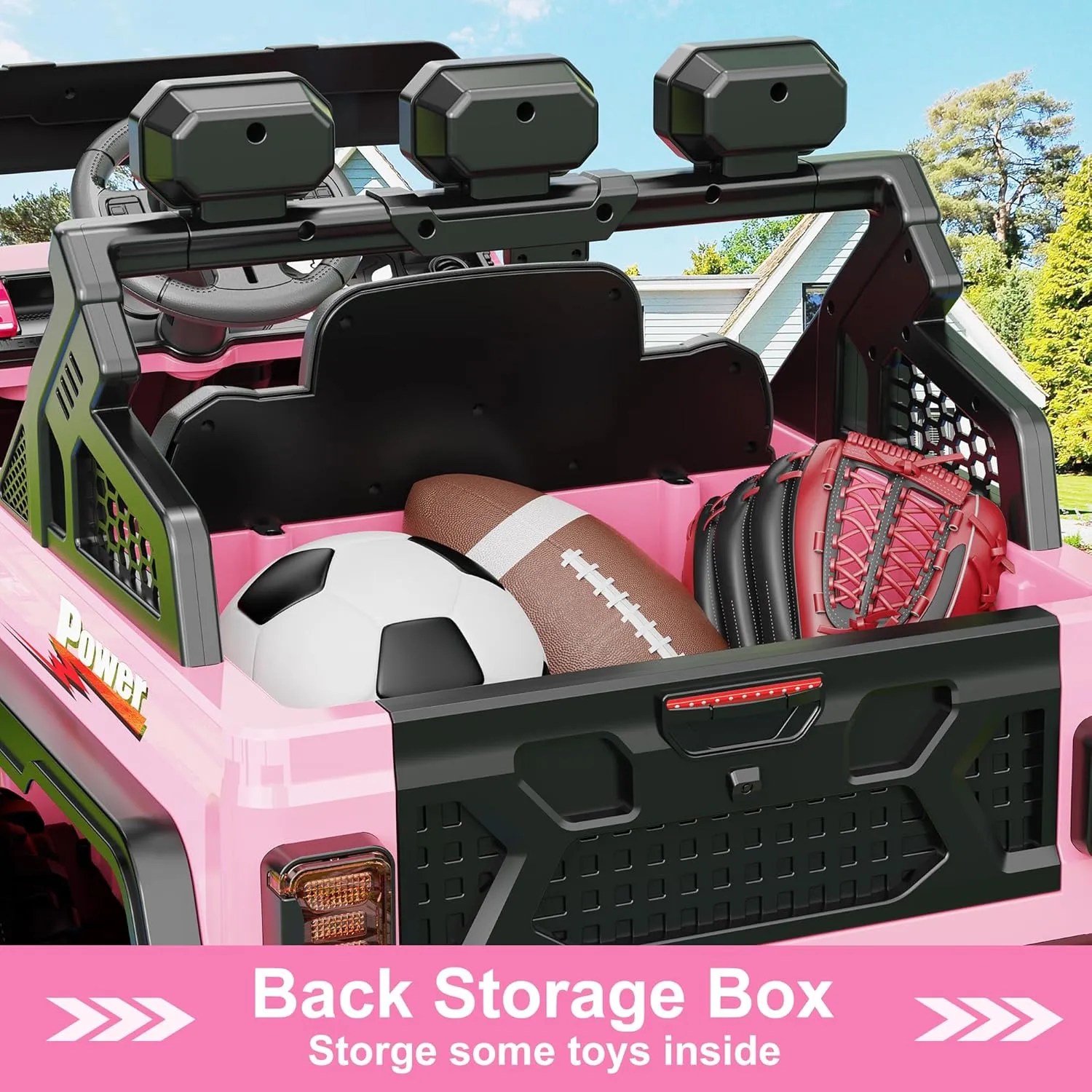Ride on Car with 6 EVA Wheels&4WD, 24V Battery Powered Electric Car for Kids, Electric Vehicle with Remote Control, 3 Adjustable Speeds, Soft Start, Battery Display, Music, Pink