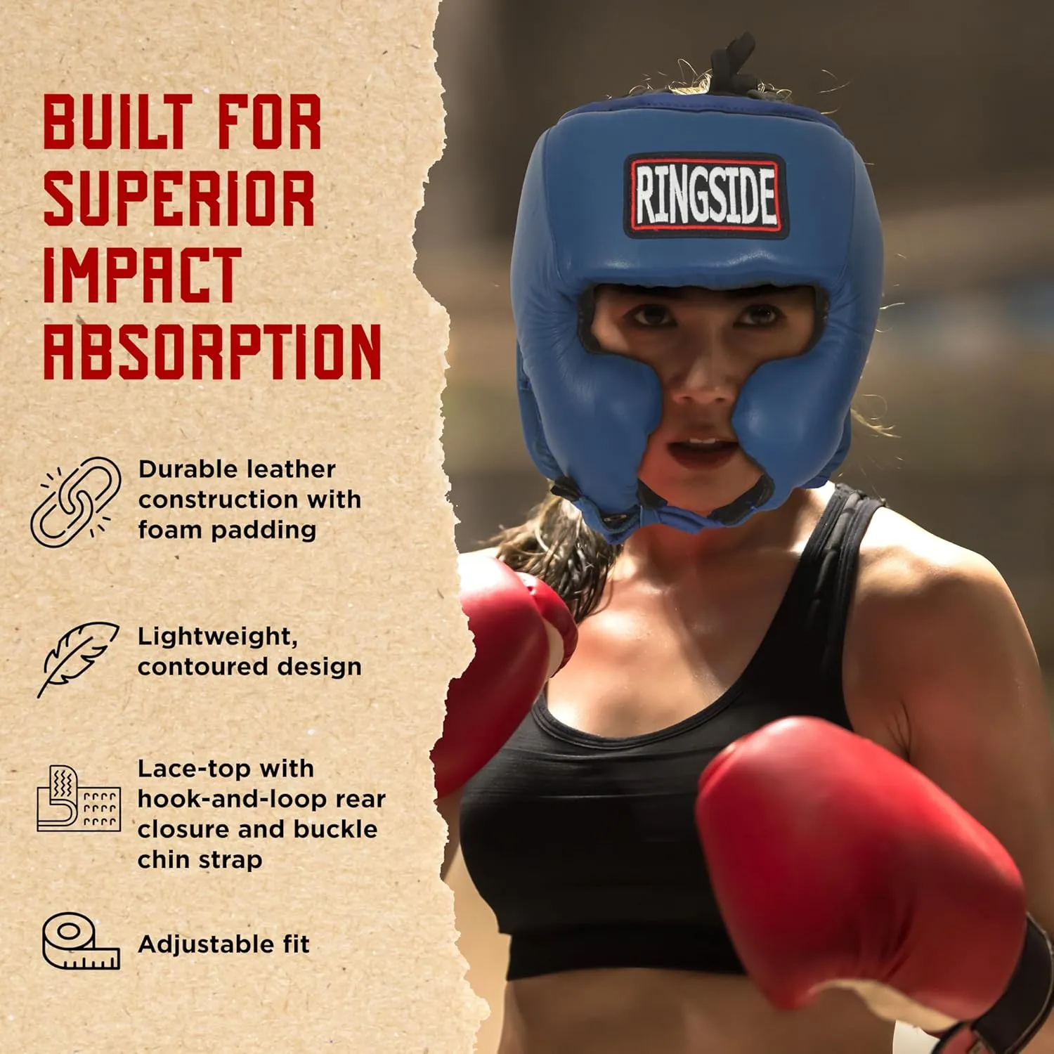 Ringside Competition Boxing Muay Thai MMA Sparring Head Protection Headgear with Cheeks