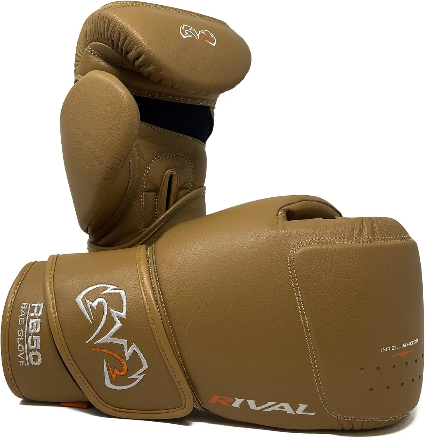 RIVAL Boxing RB50 Intelli-Shock Compact Bag Gloves, Hook and Loop Closure - Soft Inner Lining, Multi-Layered Foam Padding