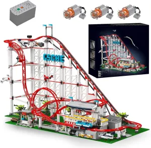 Roller Coaster Building Set (3646 Pieces) - Moving Roller Coaster Engineering STEM Kit, Amusement Park Construction Blocks Toys, Building Blocks for Adults, Rollercoaster, Great Ideas