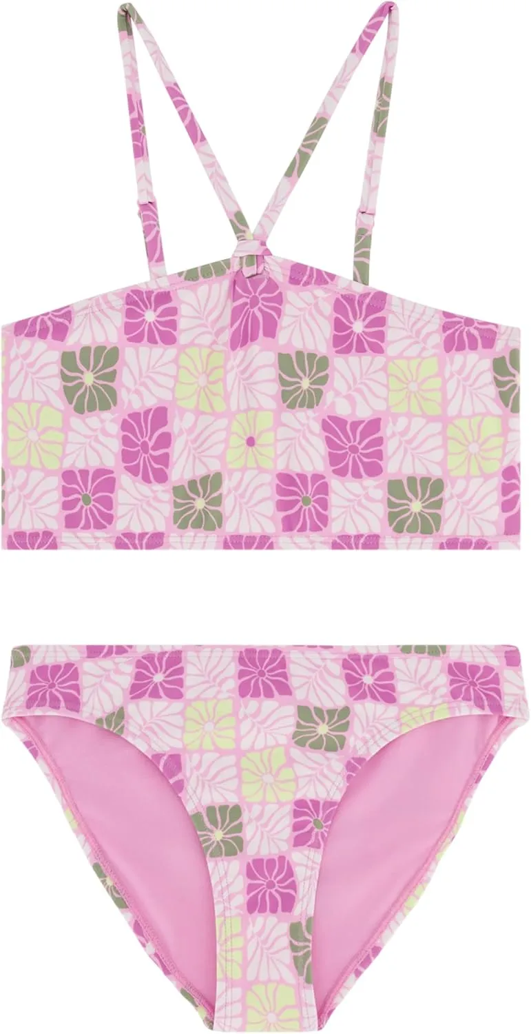 Roxy Girls' Two-Piece Bikini Swimsuit Set, UPF 50  Sun Protection, Quick-Dry Bathing Suit
