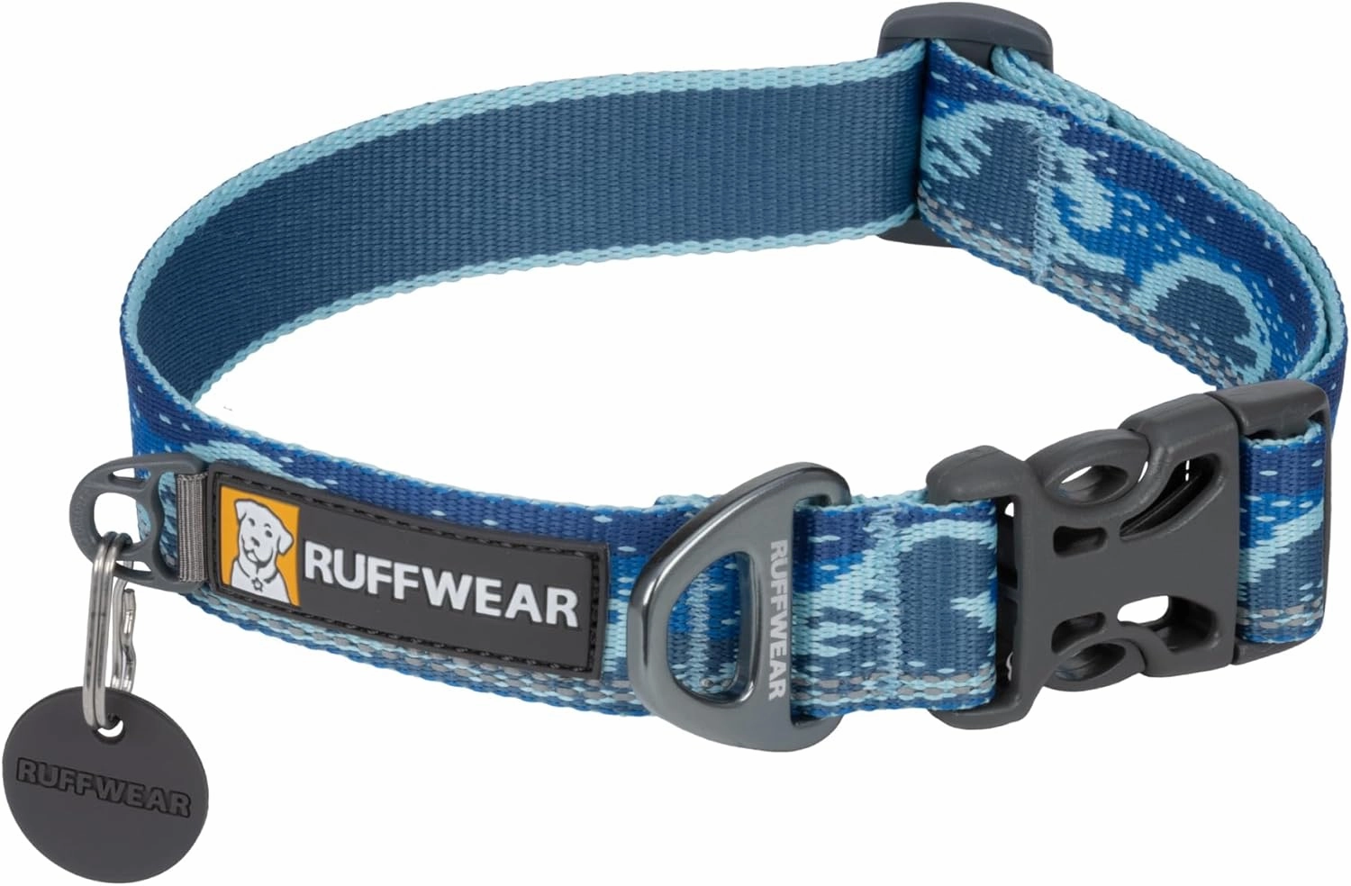 Ruffwear, Crag Dog Collar, Reflective and Comfortable Collar for Everyday Use, Midnight Wave, 14"-20"