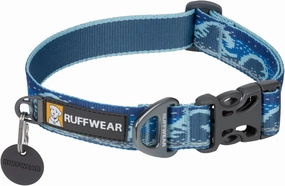 Ruffwear, Crag Dog Collar, Reflective and Comfortable Collar for Everyday Use, Midnight Wave, 14"-20"