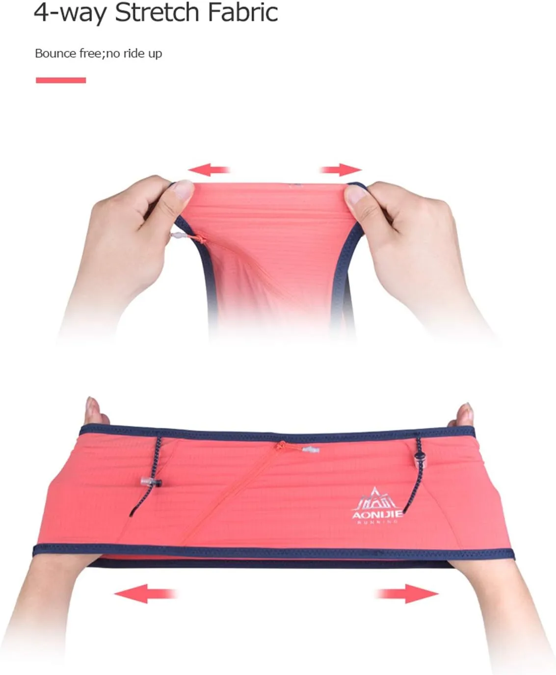 Running Pouch Belt Waist Pack Fanny Bag with 250ml Soft Water Bottle, Bounce Free Fashion Workout Jogging Travelling Money Pocket Belt for Women (Yellow, M/L)