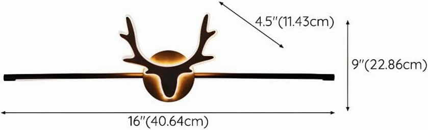 RUNNUP 3 Light Bathroom Vanity Light Fixture Black Wall Sconce Lighting Rustic Deer LED Farmhouse Light for Bathroom Dressing Table, 16" Third Gear Dimming