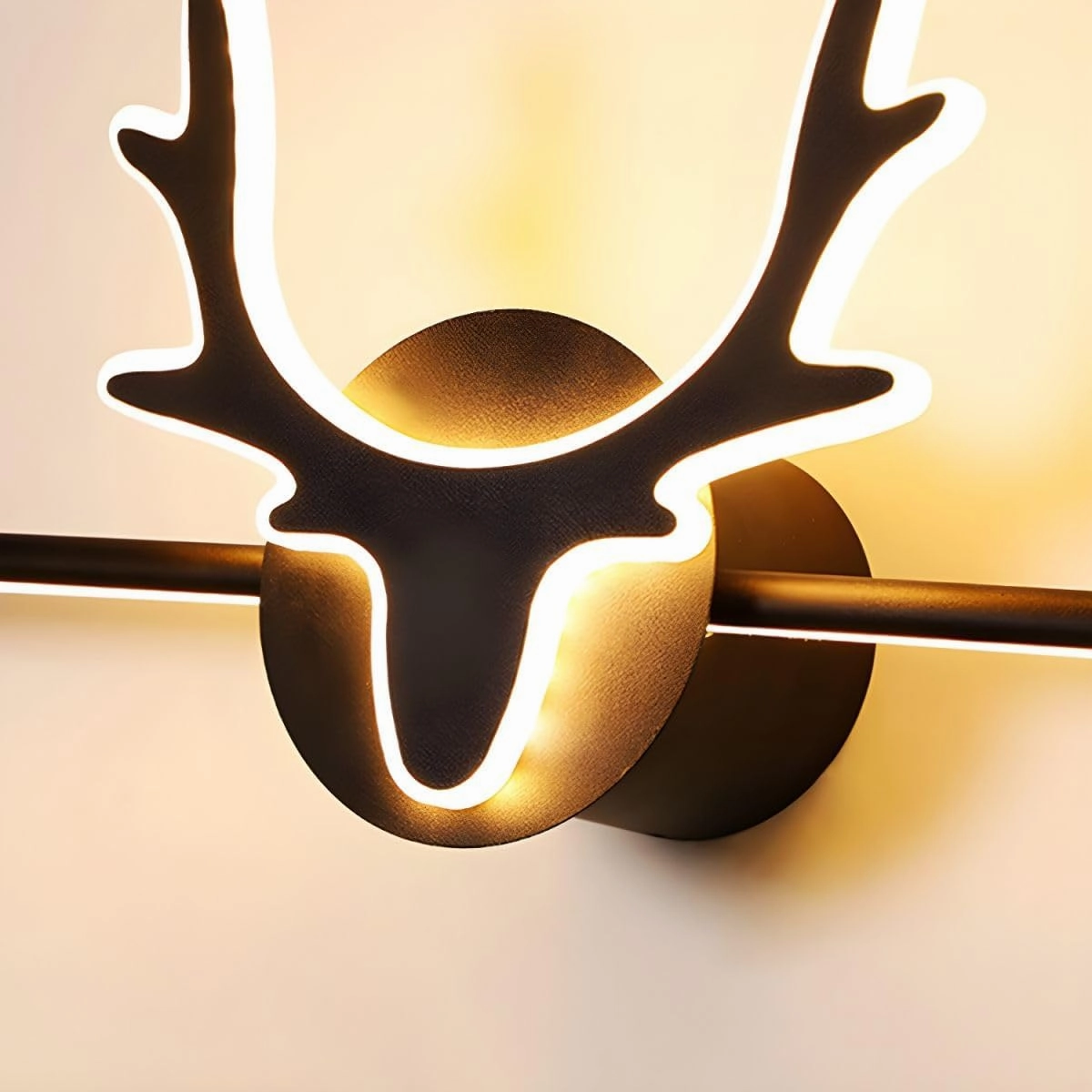 RUNNUP 3 Light Bathroom Vanity Light Fixture Black Wall Sconce Lighting Rustic Deer LED Farmhouse Light for Bathroom Dressing Table, 16" Third Gear Dimming