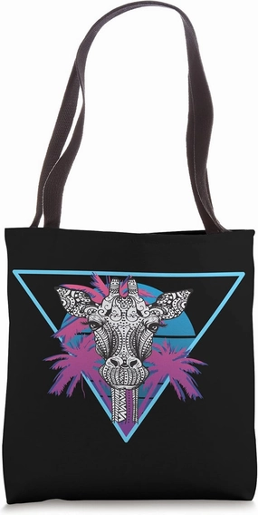 Safari Giraffe Tropical Sunset Camelopard Ruminant Mammal Tote Bag