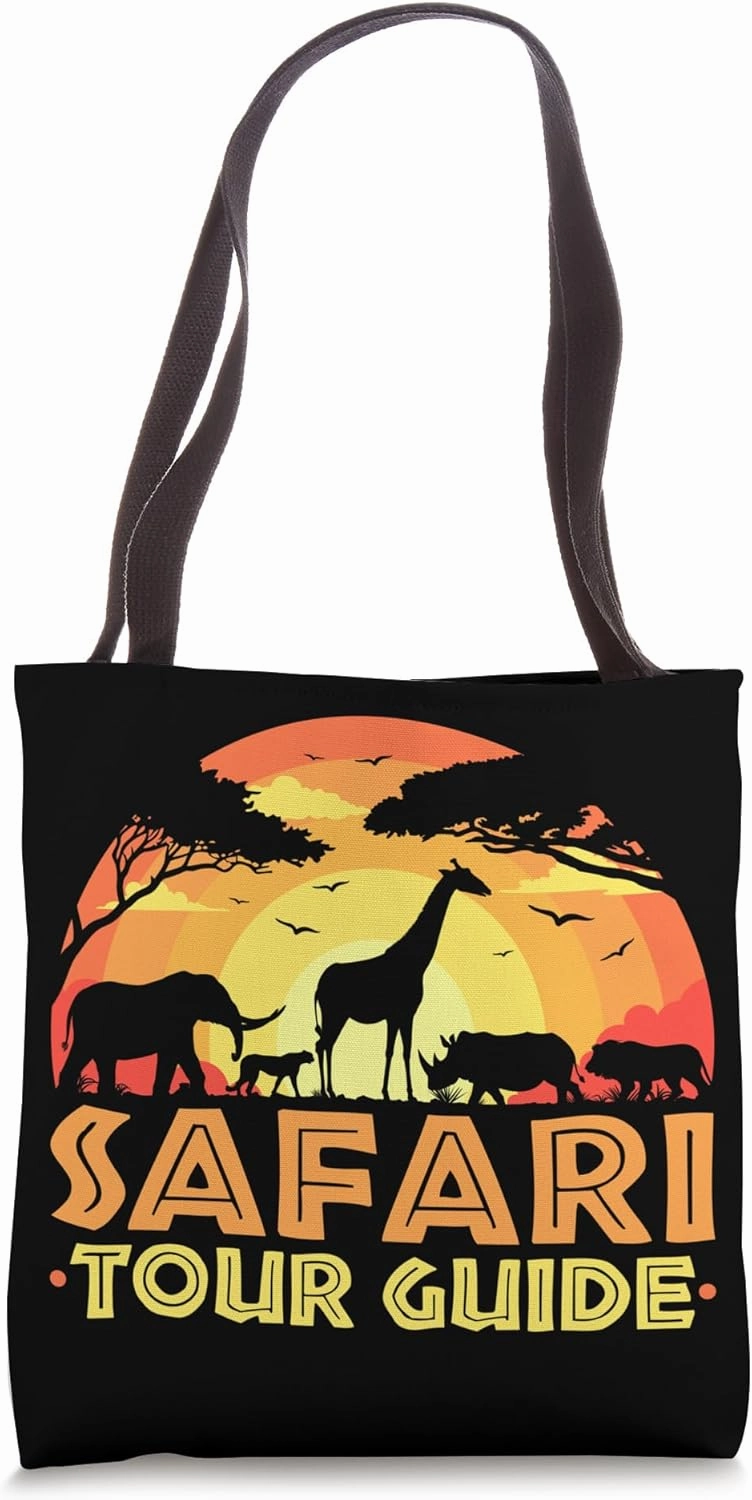 Safari Tour Guide sunset African Safari Tote Bag