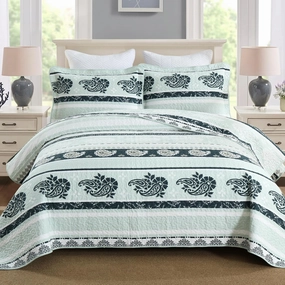 Sage Green Comforter King, Cotton King Quilt Bedding Set, Striped Pattern Bed Set, Sage Green Quilt King, Lightweight Reversible Coverlet All Season
