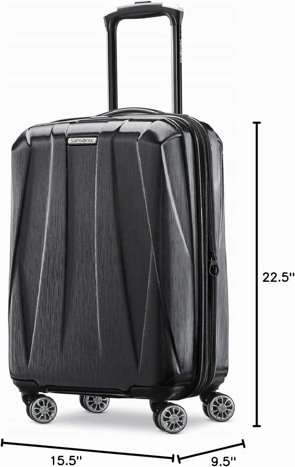 Samsonite Centric 2 Hardside Expandable Luggage with Spinner Wheels, Black, Carry-On 20-Inch