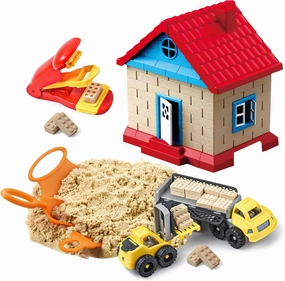 Sand Play Set,Construction Sensory Bin with Moldable Self-Sticking Play Sand for Kids, Sensory Building Toy Set for Kids Age 3 , Birthday Gift Idea