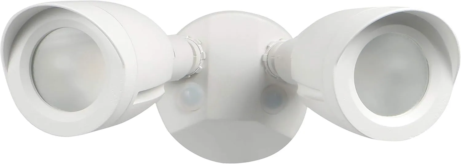Satco 65/710 Dual Bullet-Head Security Flood Light, 3000K, White