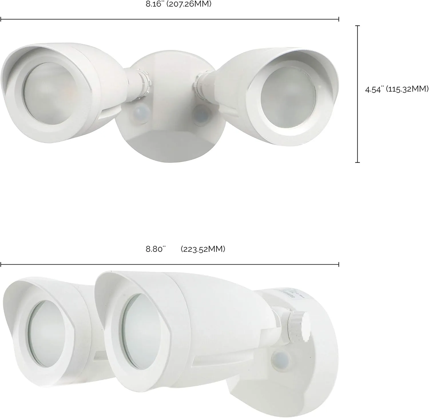 Satco 65/710 Dual Bullet-Head Security Flood Light, 3000K, White