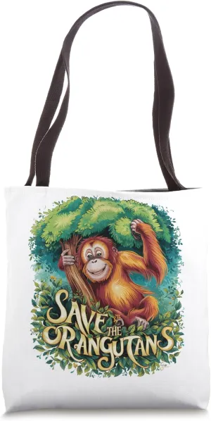 Save the Orangutans Animal Conservation Primate Wildlife Tote Bag