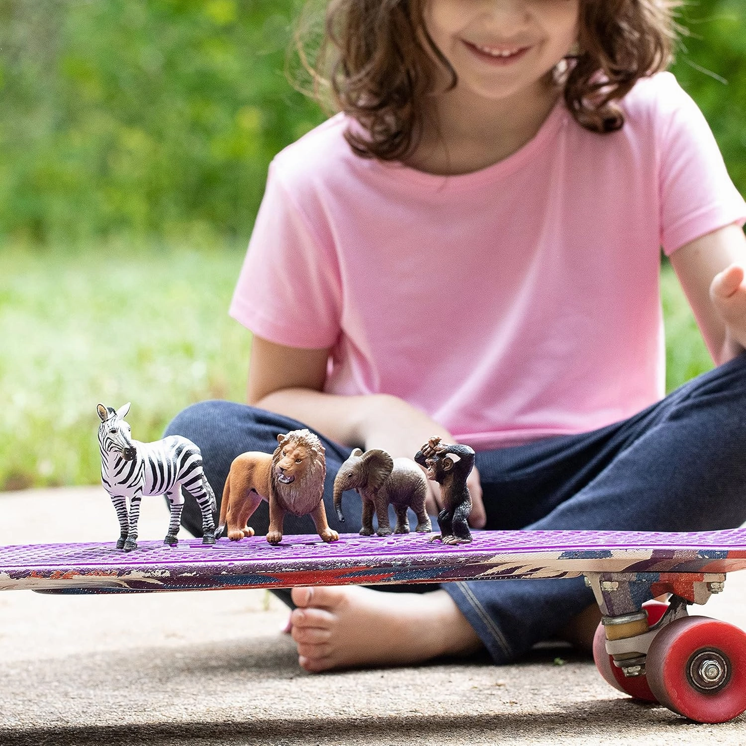 Schleich Wild Life - 4 PC Safari Animals Figurines Set with Panther, Monkey, Giraffe, Hippo Toys - Realistic African Animal Figures Playset for Boys and Girls - Educational Toys for Kids Ages 3 