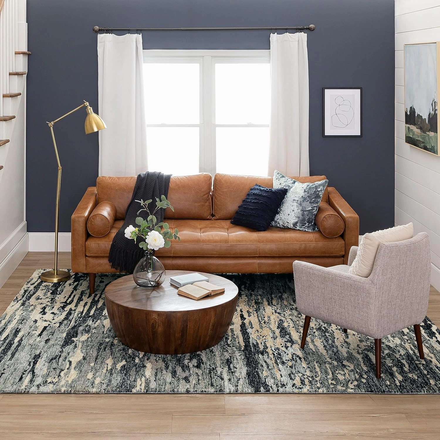 Scott Living by Drew & Jonathan Huron Modern Abstract Stripe Charcoal 8' x 10' Area Rug Perfect for Living Room, Dining Room, Office