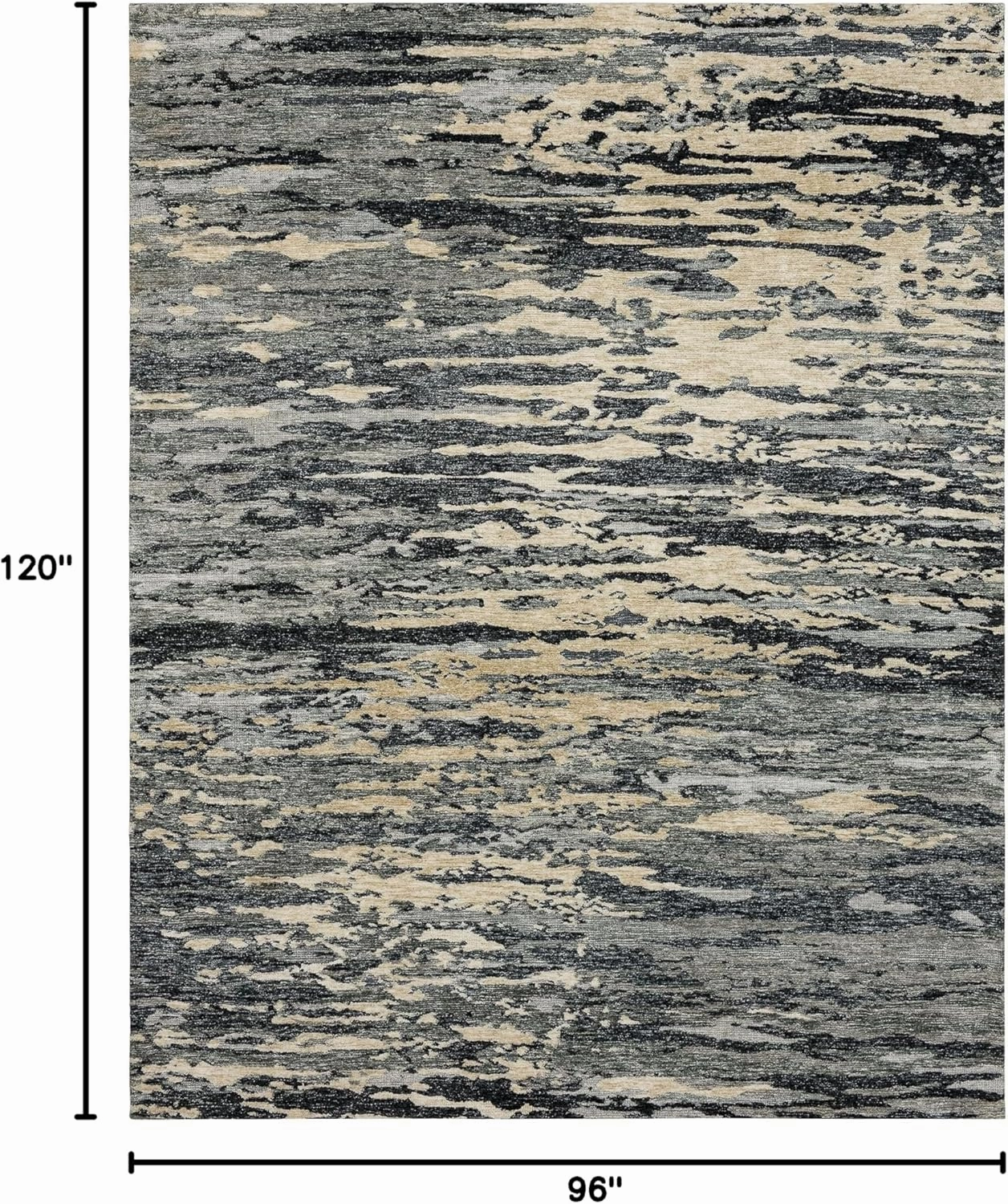Scott Living by Drew & Jonathan Huron Modern Abstract Stripe Charcoal 8' x 10' Area Rug Perfect for Living Room, Dining Room, Office
