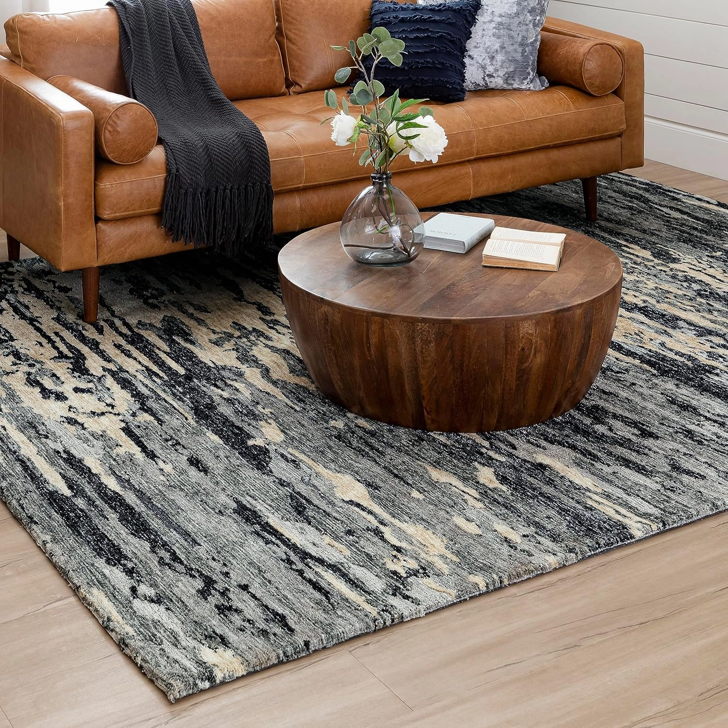 Scott Living by Drew & Jonathan Huron Modern Abstract Stripe Charcoal 8' x 10' Area Rug Perfect for Living Room, Dining Room, Office